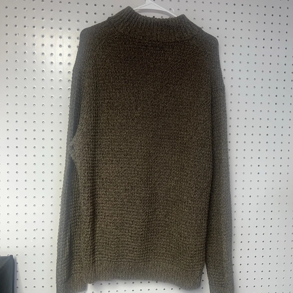 Tasso Elba pullover mens sweater adult XL quarter‎ zip high neck Tan